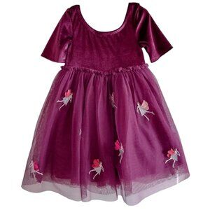 Mini Boden 3 4 3T 4T Tulle Sugar Plum Fairy Dress Holiday Burgundy Nutcracker